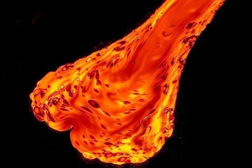The mesmerizing stream of lava as seen from above 2