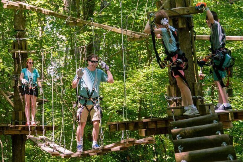 Ziplining and Climbing at The Adventure Park at Virginia Aquarium