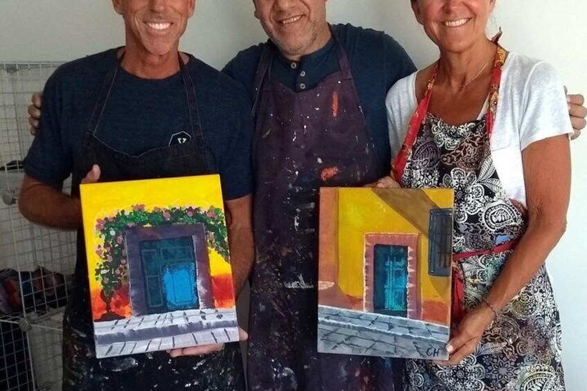 Proud participants with their paintings  1
