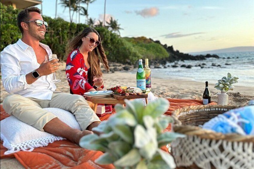 Romantic Sunset Picnic at Pristine Beach with Photo & Video 5