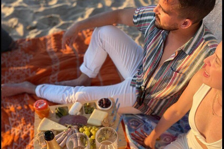 Romantic Sunset Picnic at Pristine Beach with Photo & Video 4