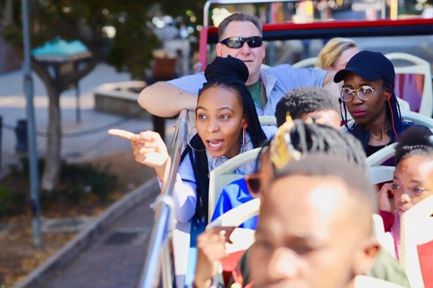 A group of people on a ride at an amusement park. 5