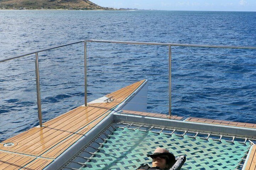 Enjoying the Netting and sunshine on the bow 5