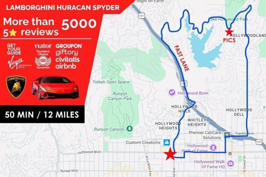 50-Minute Driving Tour: Explore Los Angeles in a Lamborghini 2