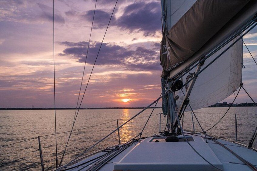 The golden hour of sunset is our prime booking time on board "Esprit de Joy!" 1