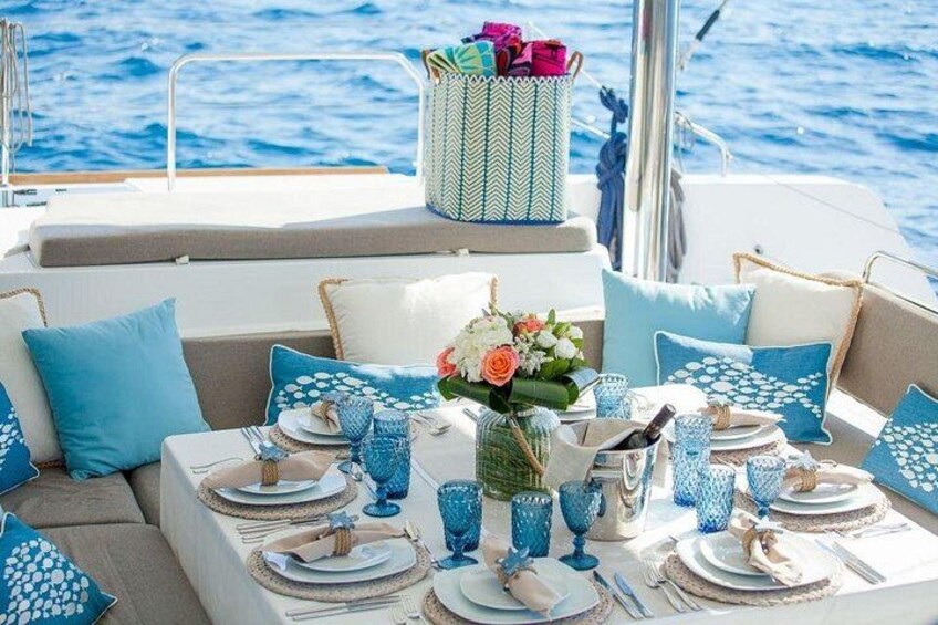Full Day Yacht Tour in Catamaran Naxos Greece 3