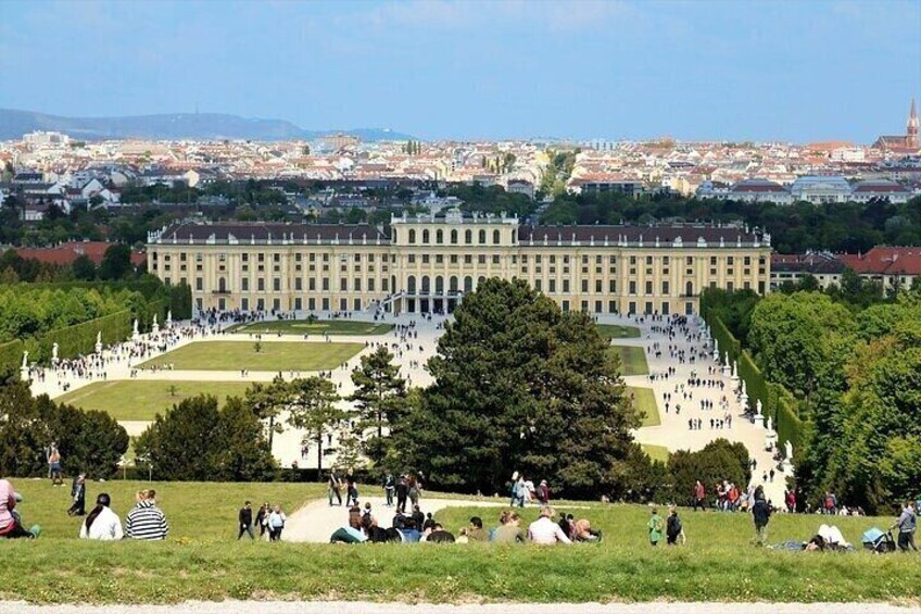 Schönbrunn Palace, the summer residence of the Habsburgs, pictured from the south side