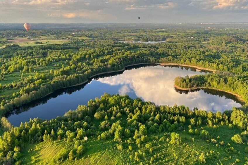 Hot air balloon flight over Vilnius or Trakai in Lithuania