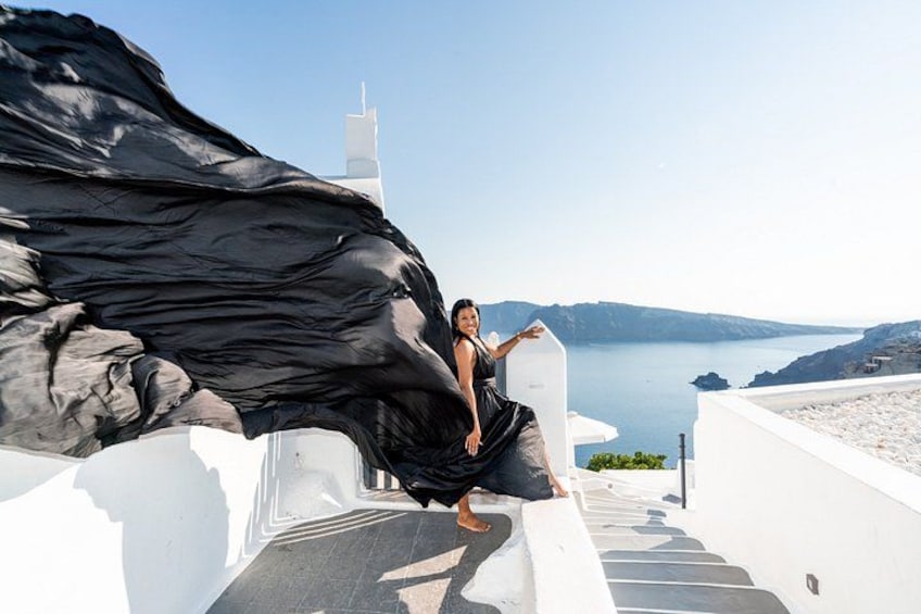 Flying Dress Photoshoot Santorini & Videos 5
