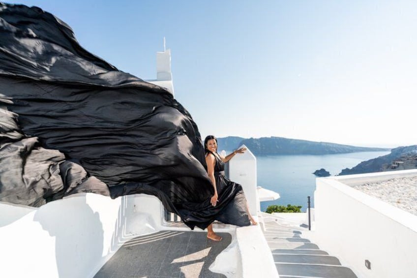 Flying Dress Photoshoot Santorini & Videos 5