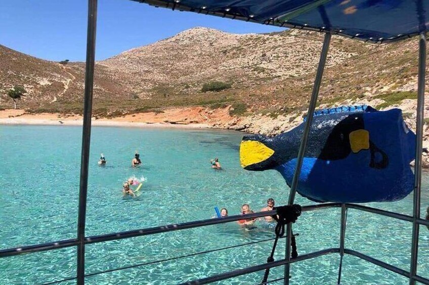 Dory's Glass Bottom Boat Adventure in Pserimos and Pserimos Beach 3