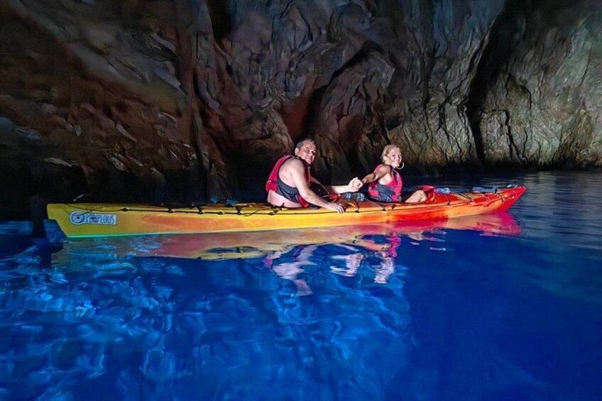 Kayak Trip to Hidden blue Cave, with lunch & fruits. 2