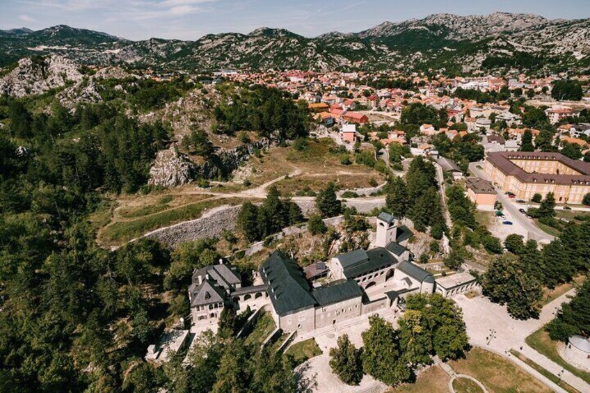 Aerial view on the Cetinje Monastery 3
