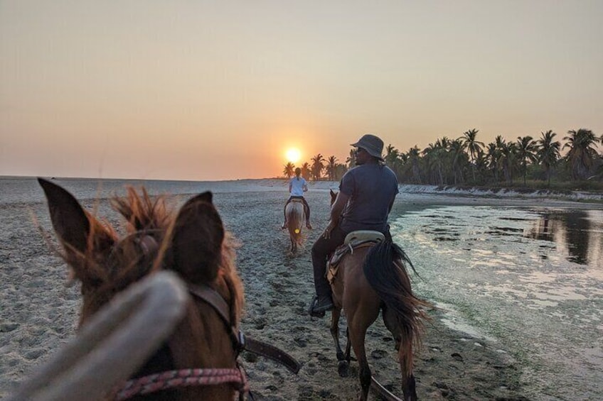 Ride by the beach at sunset