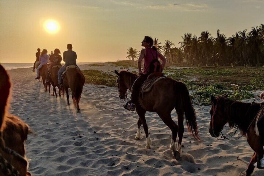 Ride by the beach at sunset