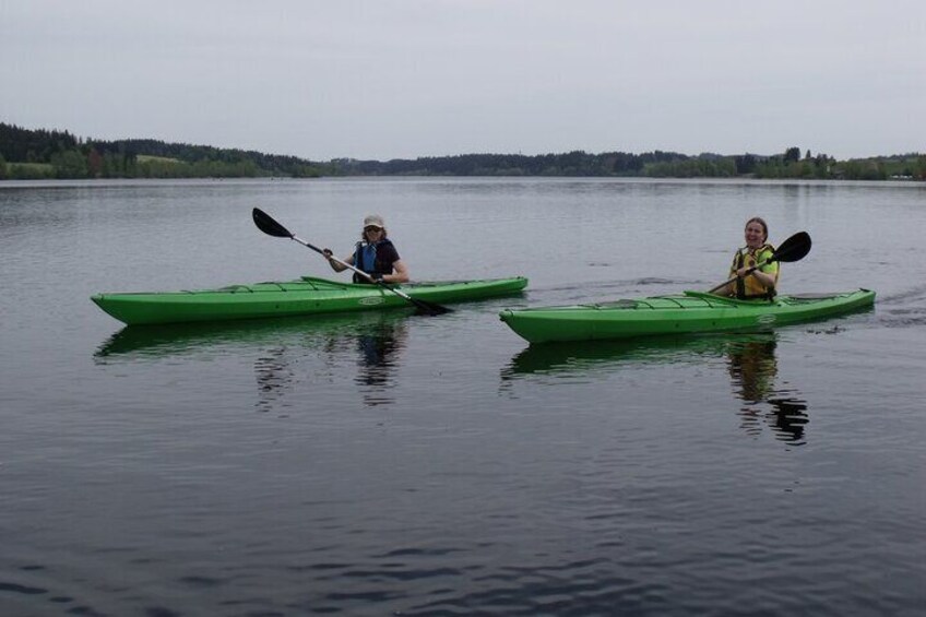 Private canoe and kayak tour over the Rottach reservoir