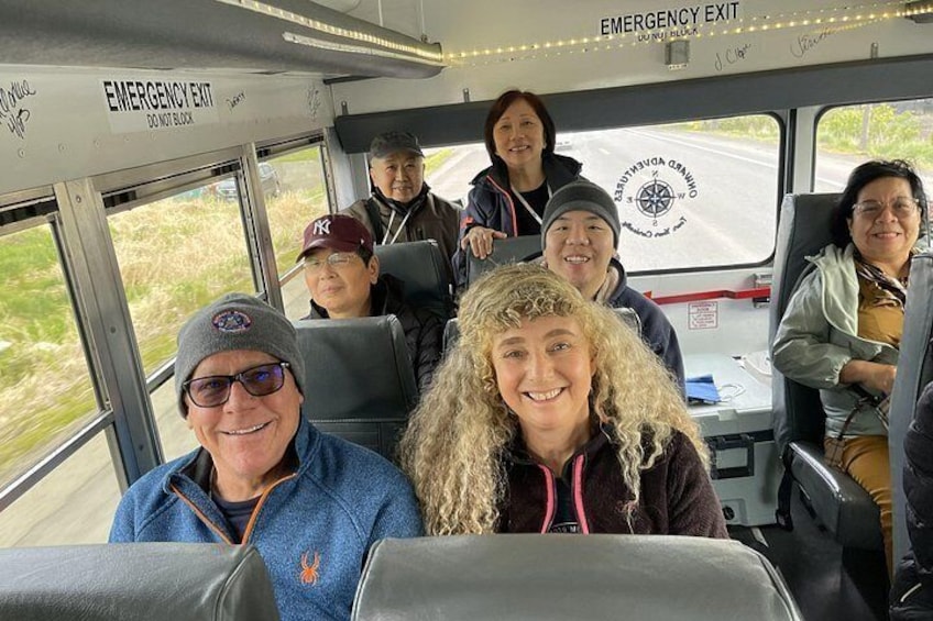 Happy people on the fun bus 3