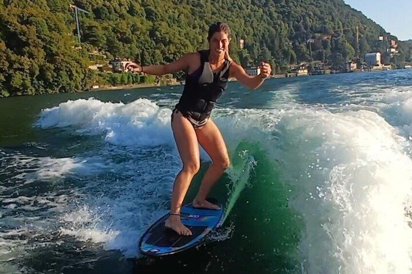 Wakeboard and Wakesurf on Lake Como with Mastercraft Boat 2