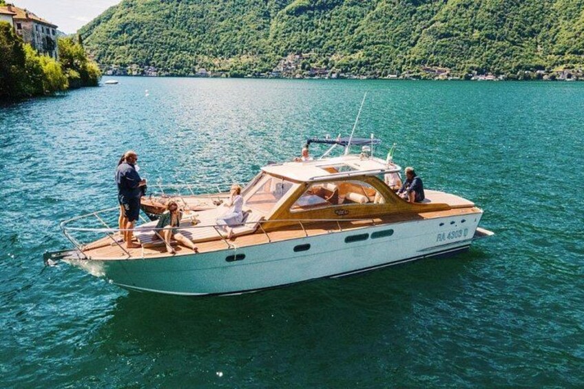 Private Tour Open Bar Classic Wooden Boat Lake Como 2H 4H 1