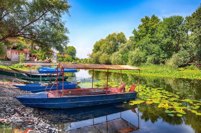 View of boats and the restaurant by the Skadar lake 1