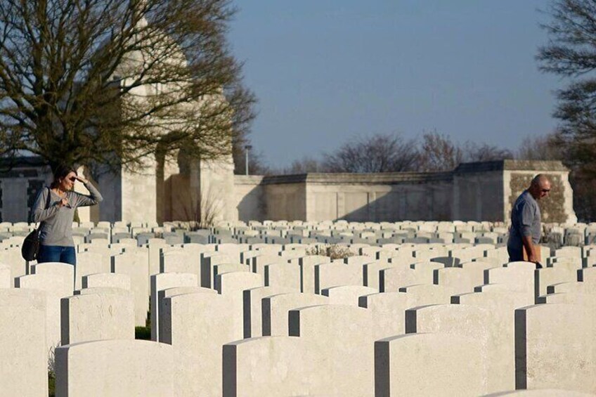 Clients at Tyne Cot Cemetery.