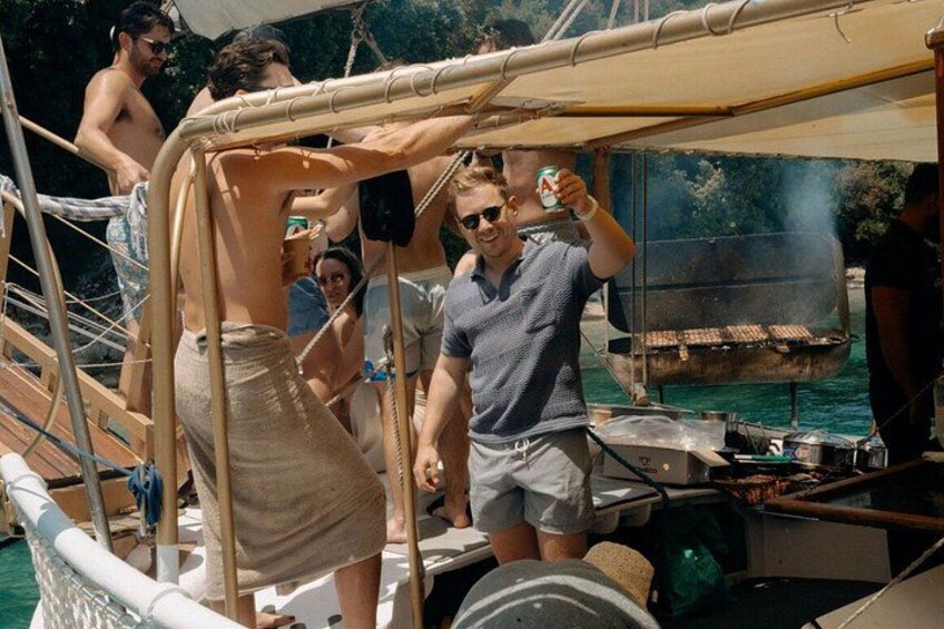 Full Day Cruise from Corfu in Classic Wooden Vessel, Swim & BBQ 2
