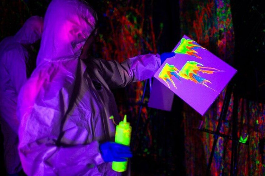 Glow in the Dark Splatter Paint Experience 1