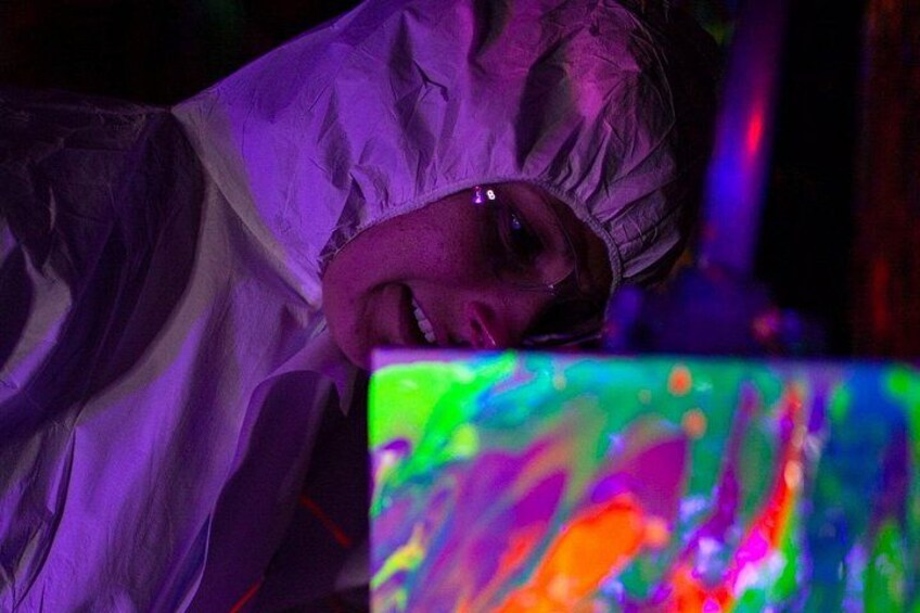 Glow in the Dark Splatter Paint Experience 5