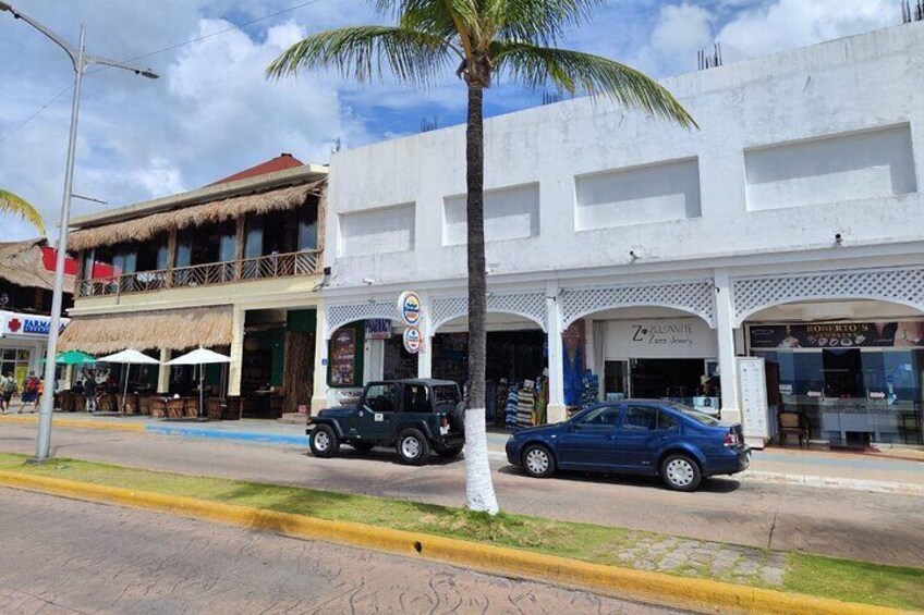 Buildings located in front the AquaSafari pier