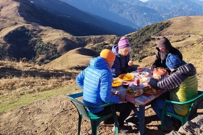 Breakfast at 3600 metres