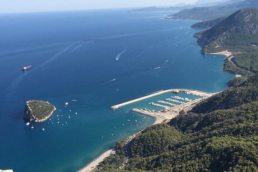 View of Fishing Harbour from cable car 