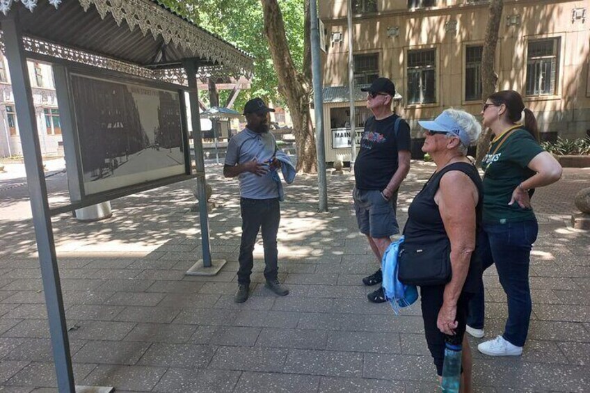 Seeing the history of Joburg along Main Street. 