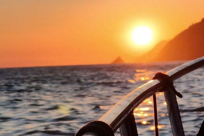 Aperitif on a boat at sunset, Porto Venere and islands 1
