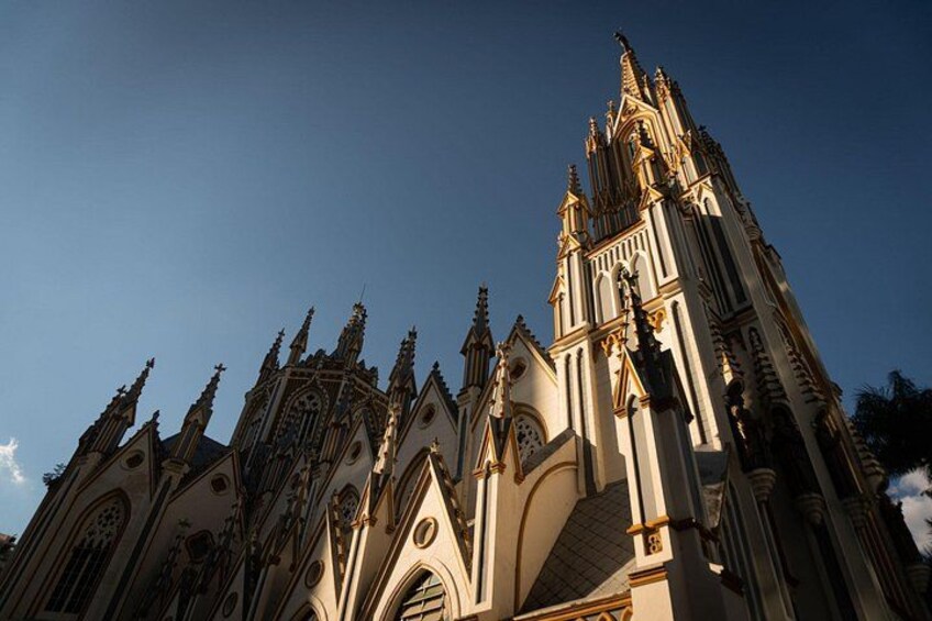 A Gothic-style cathedral with intricate spires and detailed architecture. 5