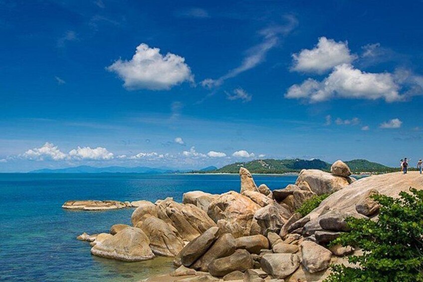 A large rock located on the coast of the sea, shaped like male and female genitalia. 2