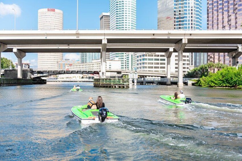 2 Person Mini Power Boat Rental at Tampa Riverwalk 2