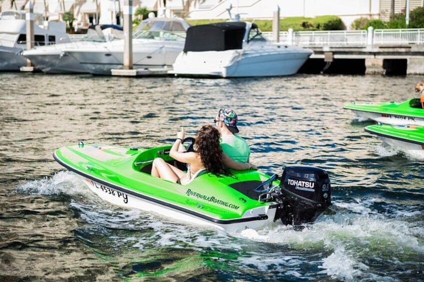 2 Person Mini Power Boat Rental at Tampa Riverwalk 4