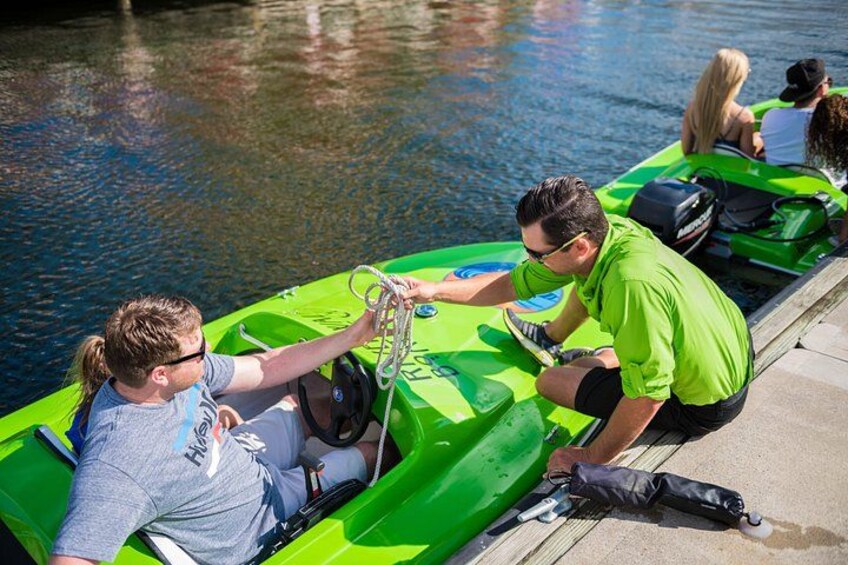 2 Person Mini Power Boat Rental at Tampa Riverwalk 3
