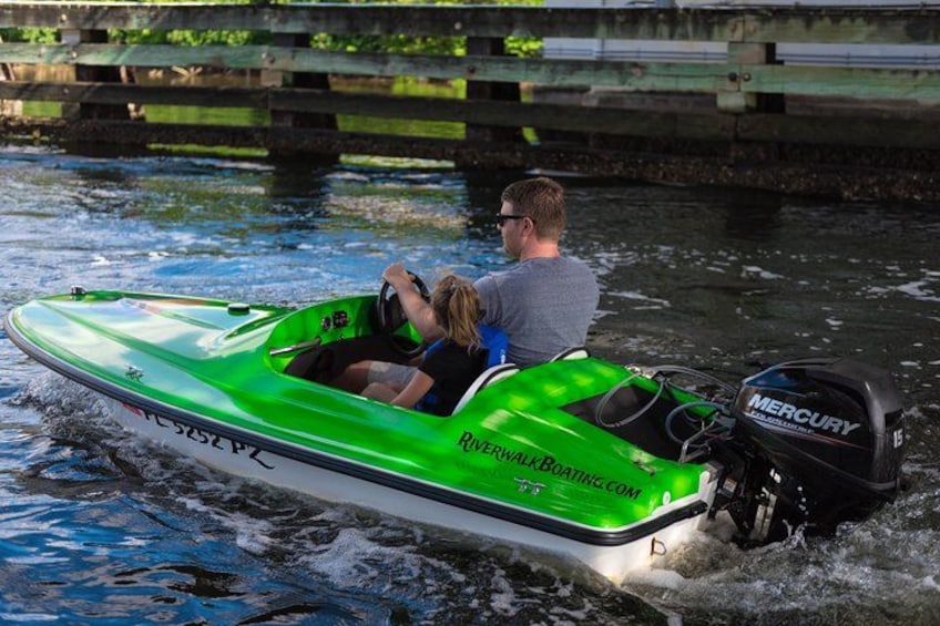 2 Person Mini Power Boat Rental at Tampa Riverwalk 3