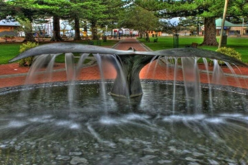 SCULPTURE OF WHALE TAIL WATER FOUNTAIN, VICTOR HARBOR, FLEURIEU PENINSULA , SOUTH AUSTRALIA 2