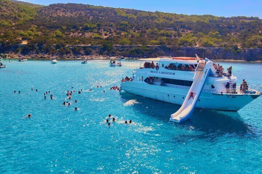 BLUELAGOON CruiseWith Slide and Aircondition Transfer from Paphos