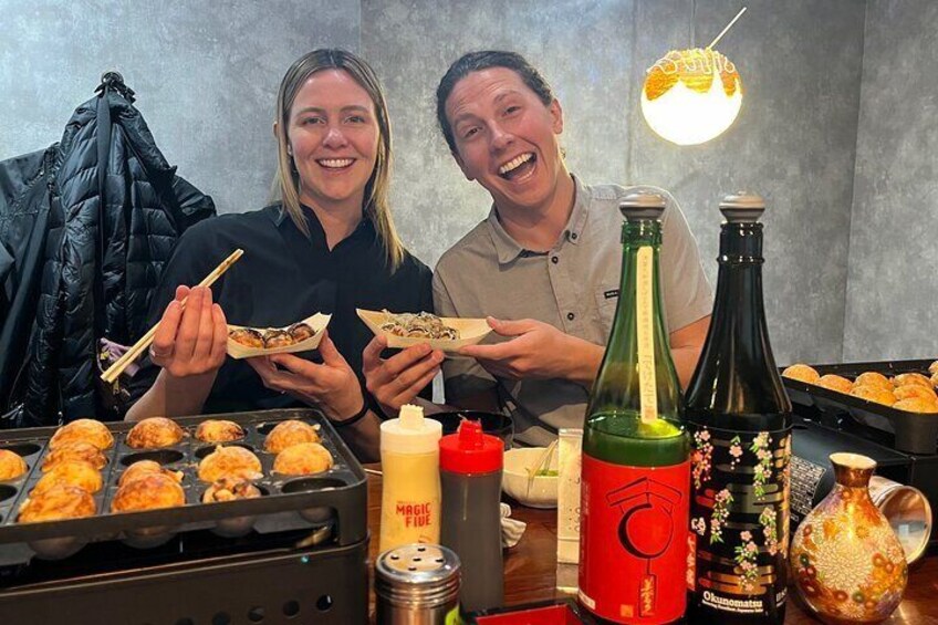 Osaka SAKE Tasting with Takoyaki Cooking