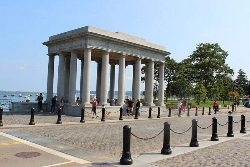 Plymouth Rock, where the first pilgrims landed in Massachusetts. 3