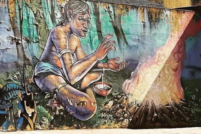 Native Guarani mural 3