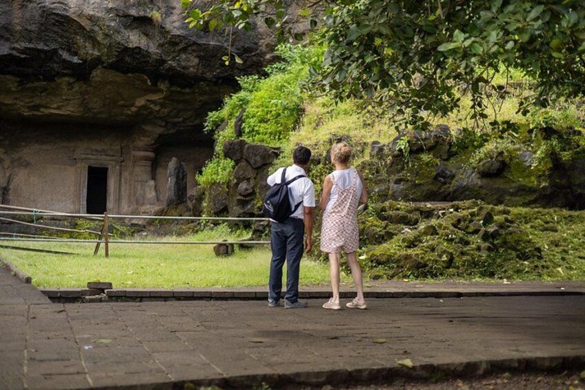 Historic temple chambers carved from solid rock at Elephanta Caves Mumbai 2