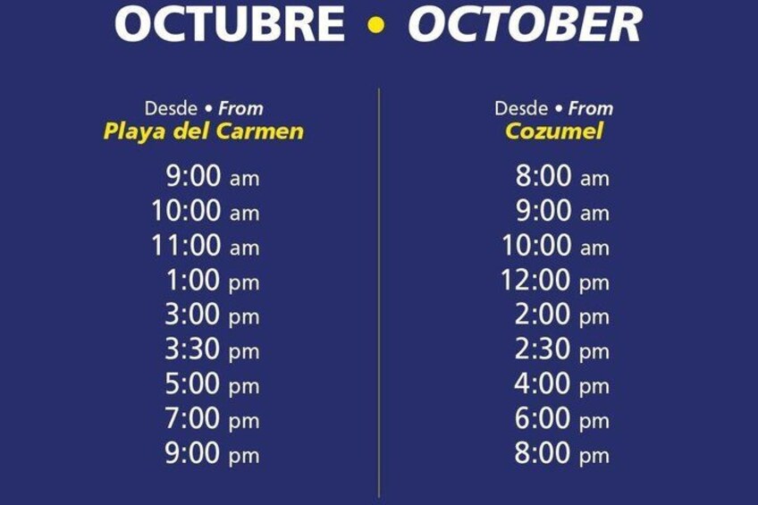 Ultramar Ferry, Regular round ticket, Playa del Carmen-Cozumel 2