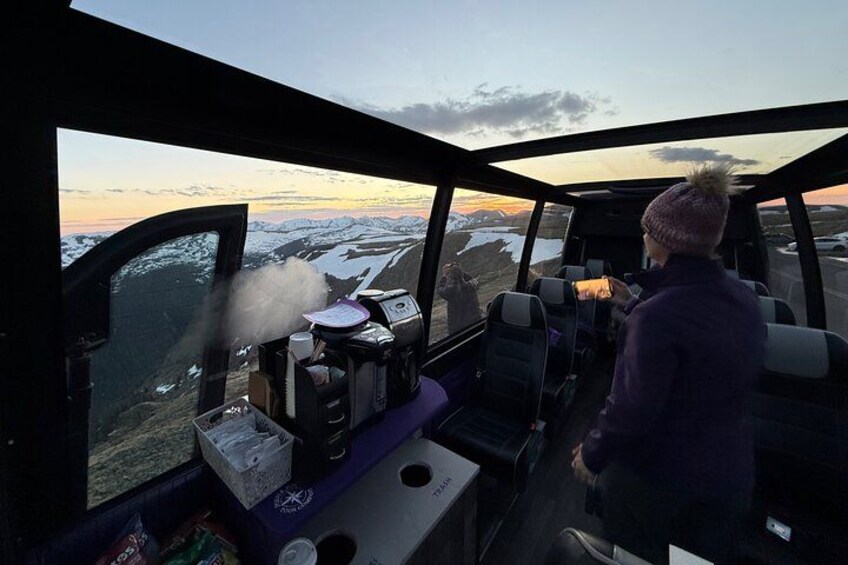 Retractable Glass Top Tours of RMNP by Purple Points Tour Company 3