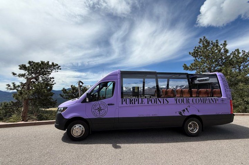 Retractable Glass Top Tours of RMNP by Purple Points Tour Company 2