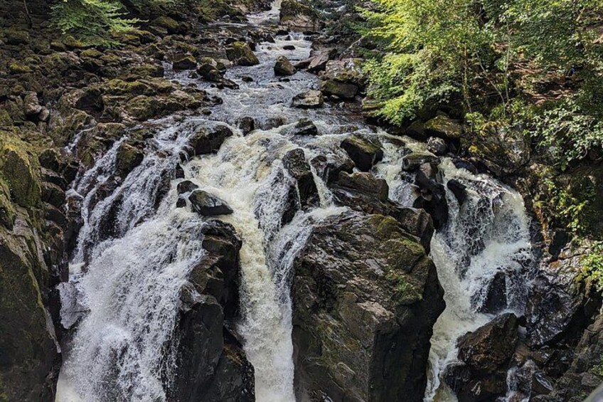 Una cascada que se precipita entre rocas y follaje. 3