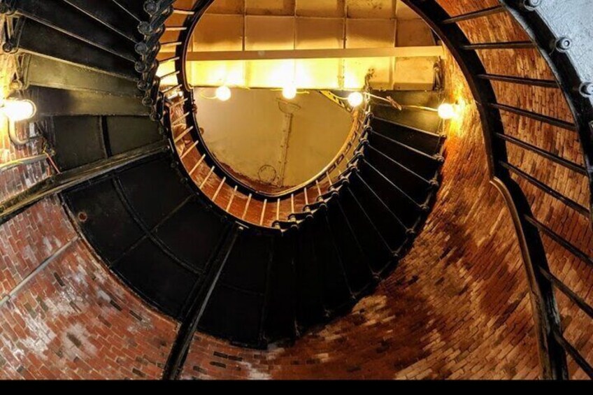 Inside the Highland Lighthouse where you can climb to the very top